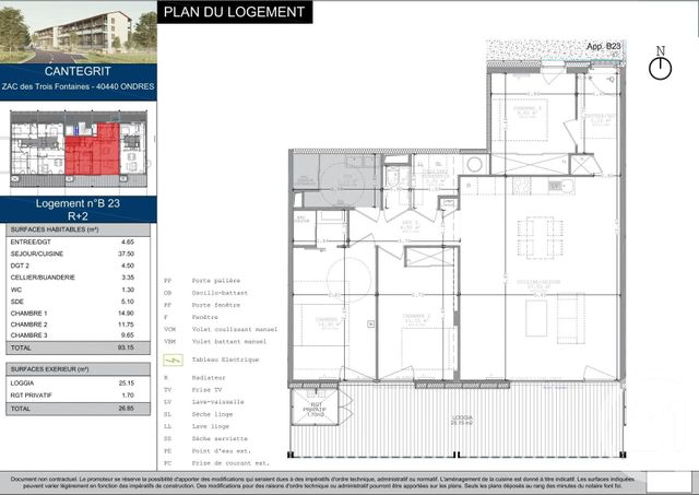 Appartement T4 à vendre - 4 pièces - 92.7 m2 - ONDRES - 40 - AQUITAINE - Century 21 Dune Et Or