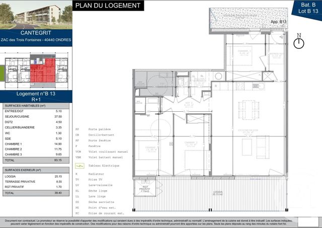 Appartement T4 à vendre - 4 pièces - 93.15 m2 - ONDRES - 40 - AQUITAINE - Century 21 Dune Et Or