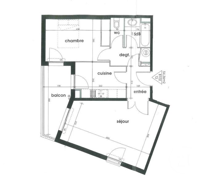 Appartement F2 à louer - 2 pièces - 54.36 m2 - BAYONNE - 64 - AQUITAINE - Century 21 Dune Et Or